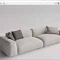 Modern double sofa multiplayer sofa 3d model