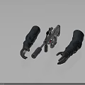 Dark Colored Long Sleeved Tactical Leather Gloves With Durable Arm Covering Material