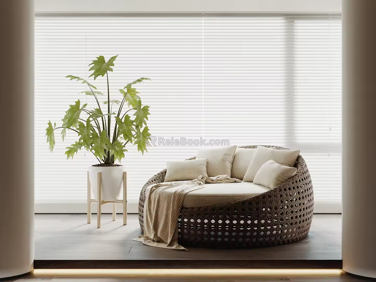 Lazy Sofa Bamboo Lazy Sofa 3d model