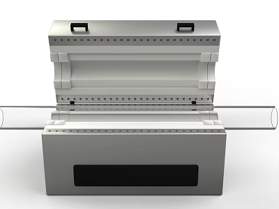 Modern Stainless Steel Electronic Appliance With Perforated Layers Handle And Panel 3d model