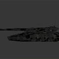 Futuristic Armored Vehicle With Complex Armor Antennas Camouflage Texture And Blue Light