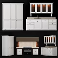 Modern White Kitchen Cabinets With Glass Doors Drawers And Island Counter