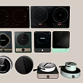 Various Modern Induction Cooktops As Essential Kitchen Appliances For Home Use 3d model