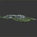 Modern Large Building Complex Architectural Design With Greenery Parking Areas And Roads