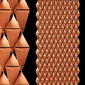 Decorative Partition Design With Triangular Silver Gold White Mosaic Patterns