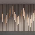 Modern Sofa Backdrop Wall Design With Vertical Lines And Lights