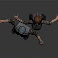 Two 3D Character Models With Different Outfits Standing Back to Back Arms Outstretched