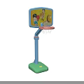 Basketball Hoop Sports Equipment With Blue Pole Red Rim And White Net