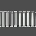 Roman Columns In Various Classical Architectural Styles With Ornate Capitals And Base Details