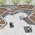 Modern Gallery Frame Special-shaped Landscape Gallery Frame Park Square Mother and Mother Gallery Frame 3d model
