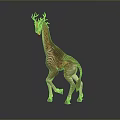 Fantasy Hybrid Creature With Deer Antlers Red Spots Giraffe Body And Zebra Stripes