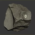 Natural Rough Stone Block Featuring Small Wood Inlay Design For Decoration