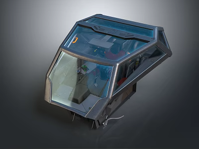 Futuristic Spacecraft Cockpit With Transparent Canopy And Control Panel For Space Exploration 3d model