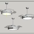 Modern White Ceiling Air Conditioner Fan with Light and Gold Trim Design
