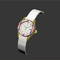 Elegant Watch With White Dial Gold Case And White Strap For Daily Wear