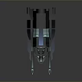 Futuristic Black Blue Flying Vehicle With Transparent Cockpit Streamlined Design And Glowing Green Blue Lines