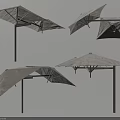Outdoor Sofa Set With Adjustable Canopy Umbrella For Patio Use 3d model
