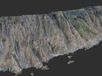 Microtopography With Rocky Cliff Steep Terrain Natural Vegetation And Base Rocks 3d model