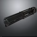 Futuristic Sci-Fi Weapon With Tubular Metallic Design And Carbon Fiber Texture