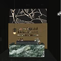 Elegant Bar Counter With Green Marble Top And Wine Bottles On Shelves Artistic Wall Design