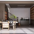 Specialty Store Interior Featuring Wooden Display Shelves Staircase Tables And Decorative Vase