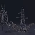 Industrial Metal Structures Including Transmission Towers Water Tower And Scaffolding Components