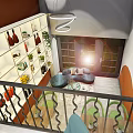 Modern Bar Entrance Design With Warm Interior Lighting And Sunset Sky Over Green Grass