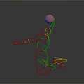Red Basketball For Daily Sports Activities As Household Item With Jumping Design