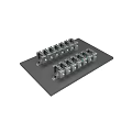 Metal Connector Modules On Black Base With Multiple Ports And Structured Design