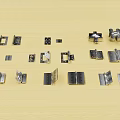 Assorted Metal Hinges And Hardware Parts For Furniture And Cabinet Use