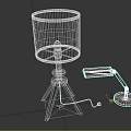 Modern Furniture Table Lamps With Tripod Base Gray Lampshade And Adjustable Arm