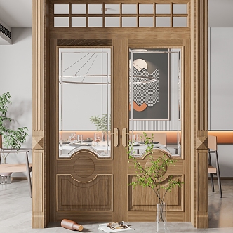 New Chinese Double Door 3d model