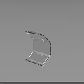 Modern Open Hexagonal Metallic Frame With Transparent Panel And Reflective Base