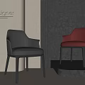 Modern Designer Dining Chairs Gray And Red Leather With Contemporary Style
