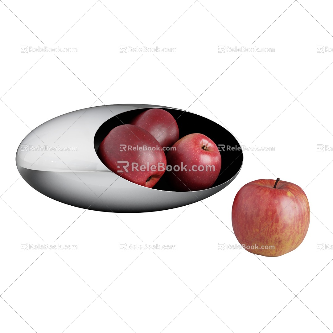 Fruit Apple Fruit Plate 3d model