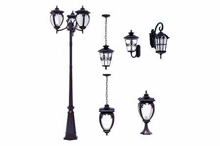 Jane European street lamp wrought iron metal 3d model