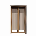 Modern Double Doors With Wooden Frame And Frosted Glass Panels For Interior Design
