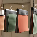 Orange Green Red Fabric Hanging Storage Bags With Black Top And Holes