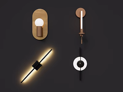 Modern Wall Lights With Sleek Designs And Metallic Finishes For Home Lighting Decor 3d model