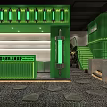 Tropical Modern Restaurant Interior Featuring Green Chairs Tables Moon Lights Thatched Umbrellas Indoor Plants
