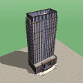 Modern High Rise Office Building With Glass Curtain Wall And Brown Facade