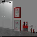Indoor Fire Safety Equipment Setup With Hydrant Extinguishers And Eyewash Station 3d model