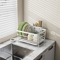 Modern Japanese Dish Rack Kitchen Storage Rack 3d model