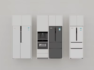 Kitchen Appliances Refrigerator Built-in Refrigerator Oven 3d model