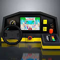 Kids Toy Driving Simulator With Steering Wheel Screen Buttons And Control Panel