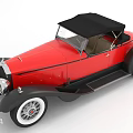 Red Vintage Convertible Car With Black Top Classic Design And Retro Style