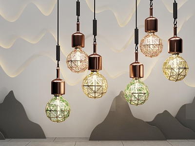 New Chinese Chandelier Combination 3d model