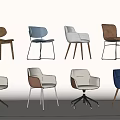 Stylish Modern Dining Chairs With Fabric Upholstery Armrests Wheels And Metal Wooden Legs