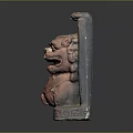 Traditional Bronze Lion Statue With Carved Patterns And Decorative Base Details