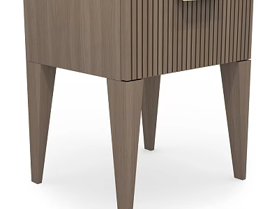 Wooden Chest of Drawers with Vertical Grooves and Tapered Legs Design 3d model